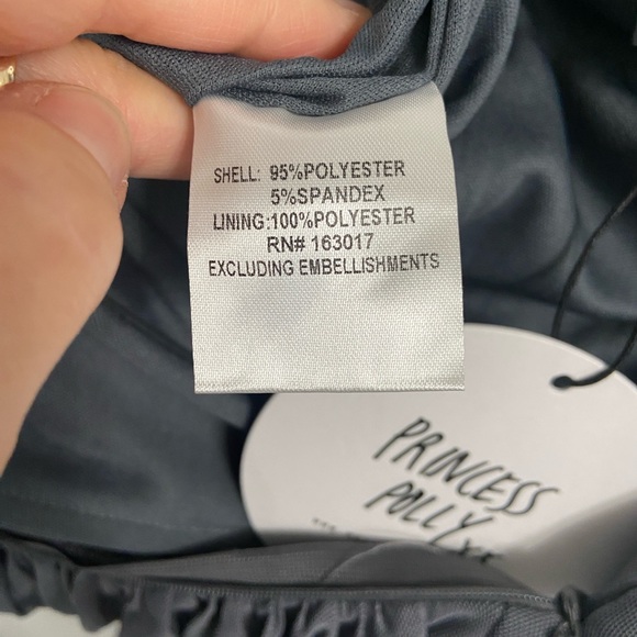 Princess Polly Raney Bodysuit Size 2 Gray Strapless New With Tag - Picture 8 of 9